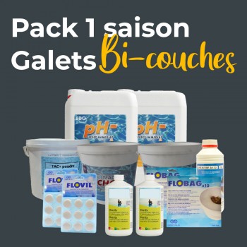 Pack 1 SAISON - Désinfection galets bi-couches (40m³)